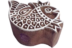 Royal Kraft Original Fisch Aquatisch Muster Hölzern Blöck für Drucken - DIY Henna Stoff Textil Papier Ton Keramik Blocke Druck Stempel