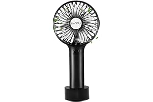 Miady Handventilator, 5000mAh Mini Ventilator(7-20 Stunden Laufzeit) USB C Wiederaufladbare Akku Taschenventilator Lüfter mit 3 Geschwindigkeiten für Reisen Draußen und Innen