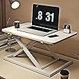 24in Standing Desk Converter Height Adjustable Sit to Stand up Desk Riser Computer Workstation with Keyboard Tray Wide 2-Tier Desktop,Height Adjustable Desk for Home Office(Write)