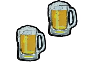 TUYATEZHI 2 Stück Bier Bierfest Lustiger Flagge Patch Stickerei Militär Abzeichen mit Nylon Taktisch Aufnäher Applikation für Kleidung Hut Rucksäcke Jacke Taschen Weste Hundegeschirr Jeans