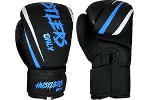 Hustlers Only Pro Vegan Leather Boxing Gloves perfect for Muay Thai MMA Kickboxing, Boxing Bag Workout, and Sparring Fighting Gloves for Mitts Focus Pads Workout Ideal for Men and women.