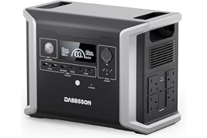 Dabbsson Portable Power Station DBS1300, 1330Wh EV Semi-solid State LiFePO4 Battery, Max 9400Wh, 4 X 1200W AC Outlets, Solar Generator for Camping, Home Backup, Emergency, RV