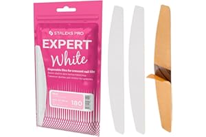 STALEKS PRO 50 pezzi di ricambio per lime per unghie adesive usa e getta a forma di mezzaluna. Esperto.