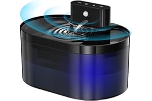 Ehomfory Katzenbrunnen Kabellos, Batteriebetriebener Trinkbrunnen für Katze mit Bewegungsmelder, 2.2L Katzentrinkbrunnen Leise Ohne Strom, Automatisch Wasserspender Katzen
