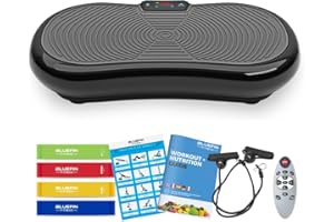 BLUEFIN FITNESS Bluefin® Vibration Plate Exercise Machine for Weight Loss, Toning & Lymphatic Drainage, Full Body Vibrating Platform with 180 Intensity Levels + 5 Programs for Home Fitness