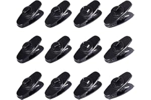DEOLVEN Earphone Wire Clips,12 Pieces Black Clips for Headphones Cable Clothing Clip 360 Degree Rotate Mount Clip for Earphone for Fixing Headphone Wire
