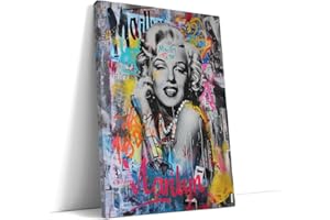 AKINDA Art Gallery - Quadro Moderno 30 x 40 cm - Marilyn Monroe Pop Art - Multicolore - Street Art - Arredo Casa - Stile Graffiti - Idea Regalo per Arredo Casa