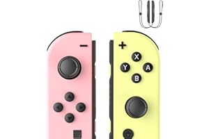 LuckyMoon Switch Controller Compatible with Switch/Lite/OLED Consoles, Wireles Left/Right Controllers with Motion Control, Dual Vibration, Joystick, Quick Pairing, A Pair of Wrist Straps