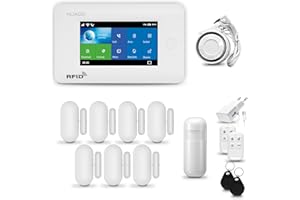 HUXGO® HXA006 Allarme casa senza fili WiFi + GSM con sirena | Kit allarme con 1x rilevatore di movimento, 7x sensori per porte e finestre, telecomando | Antifurto casa wireless