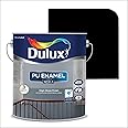 DULUX PU Enamel High Gloss Finish Paint for Interior Exterior Wood Metal Wall Surfaces with Fast Drying Anti-Rust & Complete Coverage (1 Litre, Black) | 3 Years Warranty