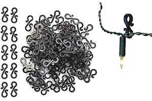 UKDeals Direct Christmas S Mini Gutter Hooks Weatherproof Plastic for Hanging String Lights/Rope Lights Gutter Clips Black (Pack of 50)