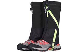 JAMUILS Polainas impermeables ajustables, transpirables para pantalones de exterior para senderismo, caza y esquí (niños)