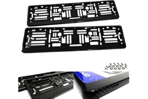 RZG 2x Carbon Fibre Fiber Hydrographic UK EU Car Licence Registration Number Plate Holder Surround Frame Black