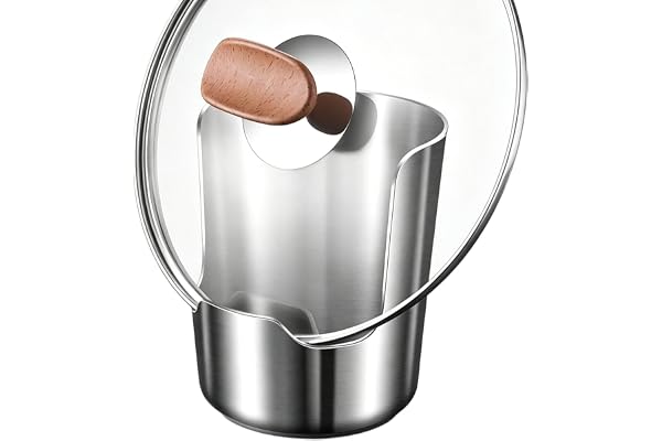 Pot Lid Holder, 2 in 1 Stainless Steel Vertical Spoon Rest with Lid Holder