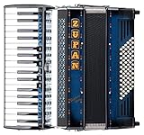 Saphire Serie, 34 Diskanttasten, 3-chörig, 5+1 Register im Diskant, 72 Bassknöpfe, kräftige, schnell ansprechende Helikonbässe
