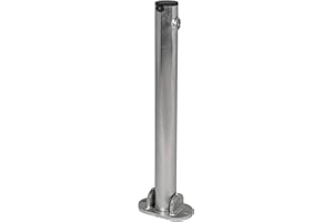 THE WORKPLACE DEPOT Folding Parking Post, Heavy Duty Steel Lockable Fold Down Driveway Car Security Bollard, Driveway Security Post Barrier with High Security Keys & Fixings (Zinc, Pack of 1)