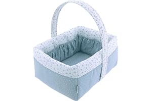 Cambrass - canastilla bebé recien nacido - cesta de almacenamiento para artículos de higiene del bebé - organizador de pañales multifuncional - Forest Azul 22.5x29x29 cm