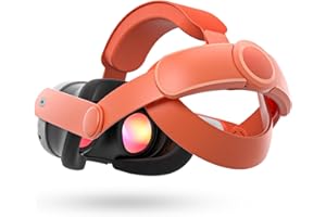 Maecker Sangles Compatibles pour Quest 3S pour Quest 3 Serre Tête pour Serre Tête pour Quest 3S Accessoires pour Quest 3 Accessoires VR Solides et Confortables Sangles Elite - Orange Sanguine