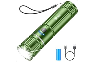 Blukar Torcia LED Potente Ricaricabile, 12000 Lumen Super Luminoso Mini Torcia Elettrica-5 Modalità di Illuminazione, Zoomabile, Portatile, Impermeabile, per Emergenza/Campeggio/Escursionismo