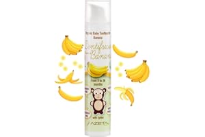 AZETA BIO Dentifricio biologico certificato con xilitolo - Linea Bimbi (baby) - confezione da 50 ml al gusto banana - rafforza gengive e lo smalto - non contiene fluoro