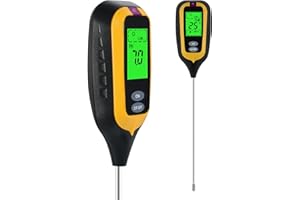 Thalire Medidor Humedad Plantas 4 en 1, Medidor ph Tierra,Humedad del Suelo, Adecuado para Huertos y Jardines Plantas