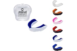 5RIDGE Protector bucal para adultos, jóvenes y jóvenes, para todos los deportes de contacto, boxeo, artes marciales, rugby, fútbol, lacrosse, hockey (menores de 11 años, azul/blanco)