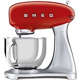 Smeg, Impastatrice Planetaria SMF02RDEU, 10 Velocità, Smooth Start, Ciotola da 4,8 L, Sicurezza Blocco Motore, Frusta Filo, F