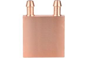 CCYLEZ CPU Water Cooling Block, Copper Waterblock 40 * 40 * 10mm, Double U Channel Heat Exchanger, Computer GPU Universal Water Cooling Block
