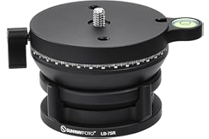 SUNWAYFOTO LB-75R 360 - Base di livellamento panoramica per treppiede, capacità di carico 15 kg