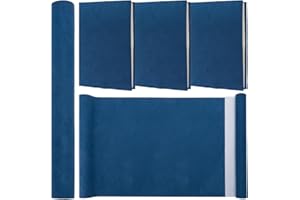 CRASPIRE 51 x 11.8 Tela de Gamuza para Libros Color Azul Marino para Encuadernación de Libros A4-A8 Superficie de Tela Cubierta de Papel con Respaldo Álbumes de Recortes Archivos Bricolaje Protector