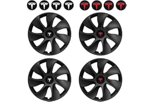 ‎THINSGO ThinsGo Tesla Model Y Radkappen 19-Zoll Nabenkappe Ersatz ABS Abdeckung Matt Schwarz 2021 2022 2023 Zubehör - 4 Stück