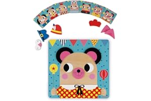 Janod - Magnetic Educational Game - 30 Giant Magnetic Pieces - Develops Fine Motor Skills - From 2 Years Old - Wooden Activity Toy, J08035