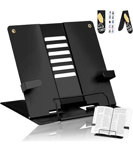 Support De Livre En Métal Réglable 6 Positions – Porte-livre Pliable Pour Cuisine, Bureau, Tablette, Partitions
