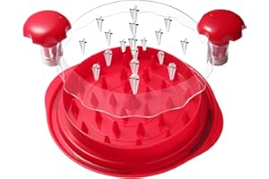 VacFreKep Tritatutto per pollo, grande strumento per tritare il petto di pollo, tritatutto per carne visibile, striscia antiscivolo, senza BPA, adatto per maiale, manzo, pollo (Rosso)