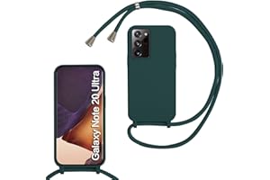 MBSLFY Silikon Handykette für Samsung Galaxy Note 20 Ultra Hülle mit Band,Verstellbarer Halskette Handyhülle,Necklace Hülle mit Band, Handyhülle für zum Umhängen,Case mit Schnur,Dunkel grün