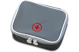 CYXZMYA Medikamententasche,Grau Reiseapotheke,Reiseapotheke Tasche,Erste Hilfe Tasche,Notfalltasche,Erste Hilfe Tasche Leer,Medikamententasche Reise,Square Organizer,für Office,Home,Reisen(Grau)