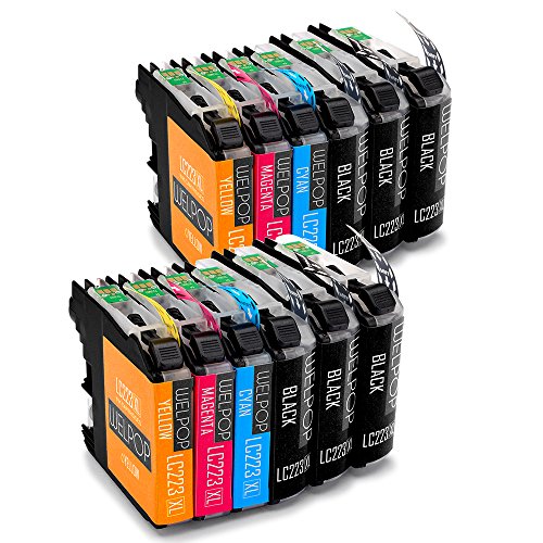 WELPOP Kompatibel Ersatz für Brother LC223 Druckerpatronen, (6 Schwarz,2 Blau,2 Rot,2 Gelb), Hoher Reichweite Kompatibel mit Brother DCP-J4120DW MFC-J5320DW MFC-J4620DW MFC-J5620DW MFC-J5720DW Drucker