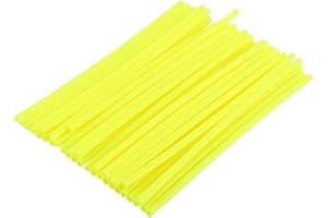 Couvre Rayon,Fydun 36 Pièces Vélo Parlé Peaux Jantes Roue Garniture Enveloppe Couverture Décoration Protecteur Tuyau Moto Motocross Pit Dirtbike(Jaune fluorescent)