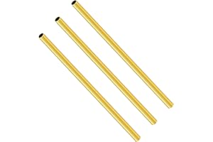 LAVMHAB Tubo rotondo in ottone, 4 mm di diametro esterno x 0,3 mm di spessore della parete x 200 mm di lunghezza, tubi rotondi in ottone senza cuciture, per artigianato fai da te (3 pezzi)