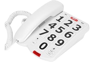 DPOFIRS Teléfono De Botón Grande, Teléfono Fijo De Botón Grande Con Cable Para Personas Mayores, Teléfonos Amplificados Para Personas Mayores Con Discapacidad Auditiva, Teléfono Estándar Con Cable Con Tonos D