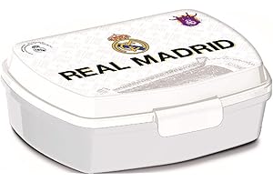 ALMACENESADAN 2293; Sandwicheras Rectangular Multicolor Real Madrid; Dimensiones Interiores 16,5x11,5x5,5 cm; Producto de plástico; No BPA