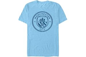 Fifth Sun Men's Official Manchester City Fc Plain Logo Distressed Tee T-Shirt