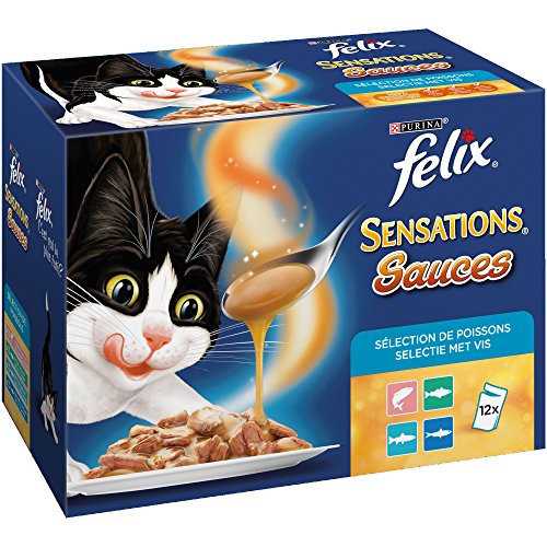 Felix Sensations Salsa Surprise repas para Gato Adulto Sabor Elegir 12 x 100 G - Juego de 6 (72 bolsitas fraîcheurs fraîcheurs)