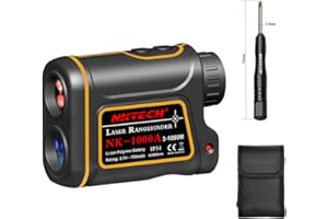 Nktech Télémètre laser, télescope 4-en-1, portée 600 m, 1 000 m, 1 200 m, 1 500 m, grossissement 8x, mesure vitesse, hauteur, angle, distance, rechargeable, pour extérieur, chasse, golf