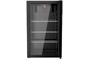Hoover 117L Single Door Beverage Cooler Refrigerator, 90L Net Capacity, Freestanding, Single Temperature Zone 0–10°C, Soda & Soft Drinks Cooler, 1 Year Warranty, Black - HBC-K117B
