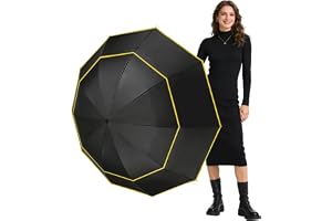 TOROKOM 160 cm stort kompakt golfparaply, dubbel baldakin, ventilerat, vindtätt, vattentätt, paraply för män och kvinnor