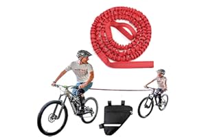 NganSuRong Bicycle Tow Rope Belt Strap Mountain Bike Parent-Child Pull Reflective Traction Portable Outdoor MTB Elastic Bicycle For Adult Kids Children (Red)
