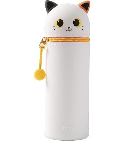 Trousse 2-en-1 Silicone + Stylos Effaçables 0,7mm - Design Kawaii Animaux - Pour école Et Bureau