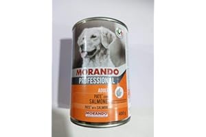 Morando Professional Adult Pastete Nassfutter für Hunde (100% Made in Italy, Hauptzutat: Lachs, Hundefutter nass, hochwertiger Hundesnack, Portionsgröße: 400 g)