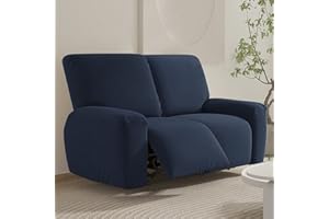 FANSU Recliner Chair Covers 2 Seater for Armchairs with Pockets, Stretch Recliner Slipcover for Electric Chair, Sofa Covers Furniture Protector for Living Room (2 Seater,navy blue)
